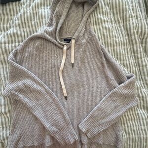 American Eagle Outfitters Taupe Hooded Sweater